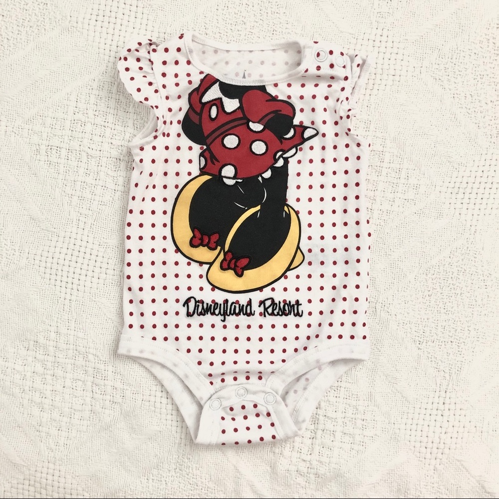 🌺 Disneyland Red Polka Dot Minnie Mouse Onesie